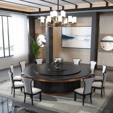 西安新中式酒店電動大圓餐桌廠家